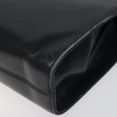 Salvatore Ferragamo Gancini Chain Shoulder Bag Leather Navy Gold Auth 118367-9