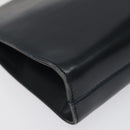 Salvatore Ferragamo Gancini Chain Shoulder Bag Leather Navy Gold Auth 118367-14