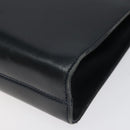 Salvatore Ferragamo Gancini Chain Shoulder Bag Leather Navy Gold Auth 118367-15