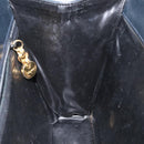 Salvatore Ferragamo Gancini Chain Shoulder Bag Leather Navy Gold Auth 118367-19
