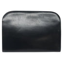 Salvatore Ferragamo Gancini Chain Shoulder Bag Leather Navy Gold Auth 118367-2