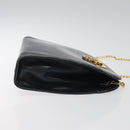 Salvatore Ferragamo Gancini Chain Shoulder Bag Leather Navy Gold Auth 118367-3