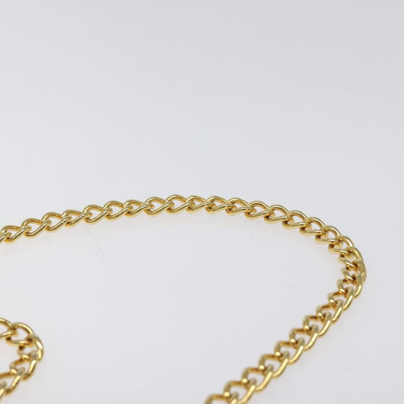 Salvatore Ferragamo Gancini Chain Shoulder Bag Leather Navy Gold Auth 118367