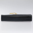 Salvatore Ferragamo Gancini Chain Shoulder Bag Leather Navy Gold Auth 118367-5