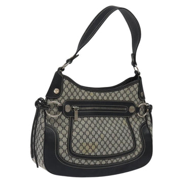 CELINE Macadam Canvas Shoulder Bag Gray Silver Auth 118368