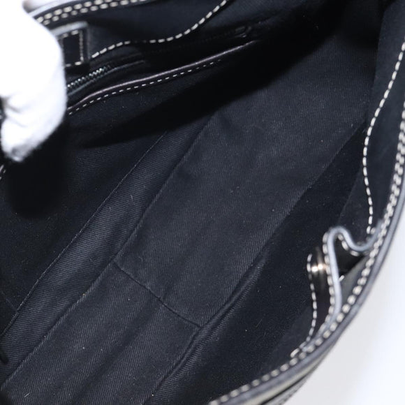 CELINE Macadam Canvas Shoulder Bag Gray Silver Auth 118368