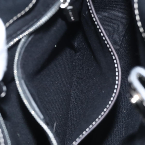 CELINE Macadam Canvas Shoulder Bag Gray Silver Auth 118368