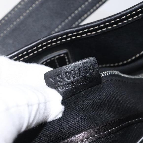 CELINE Macadam Canvas Shoulder Bag Gray Silver Auth 118368