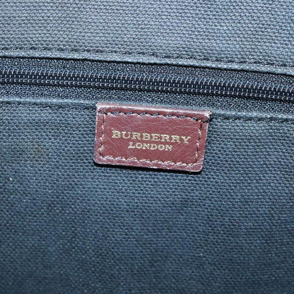 BURBERRY Nova Check Shoulder Bag PVC Beige Gold Auth 118369