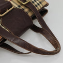 BURBERRY Nova Check Shoulder Bag PVC Beige Gold Auth 118369-8