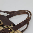 BURBERRY Nova Check Shoulder Bag PVC Beige Gold Auth 118369-9