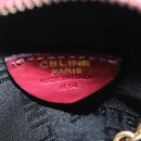 CELINE Chain Shoulder Bag Leather Red Gold Auth 118372-17