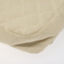 CHANEL Cruise Line Matelasse Clutch Bag Cream Silver CC Auth 118381-15