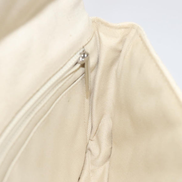 CHANEL Cruise Line Matelasse Clutch Bag Cream Silver CC Auth 118381