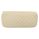 CHANEL Cruise Line Matelasse Clutch Bag Cream Silver CC Auth 118381-2