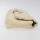 CHANEL Cruise Line Matelasse Clutch Bag Cream Silver CC Auth 118381-3