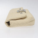 CHANEL Cruise Line Matelasse Clutch Bag Cream Silver CC Auth 118381-4