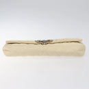 CHANEL Cruise Line Matelasse Clutch Bag Cream Silver CC Auth 118381-6