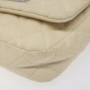 CHANEL Cruise Line Matelasse Clutch Bag Cream Silver CC Auth 118381-7