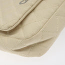 CHANEL Cruise Line Matelasse Clutch Bag Cream Silver CC Auth 118381-14