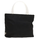 PRADA Hand Bag Nylon Black Silver Auth 118383-1