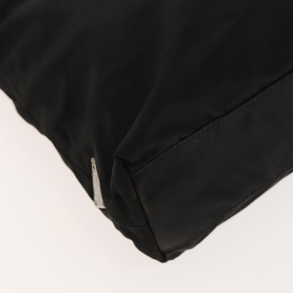 PRADA Hand Bag Nylon Black Silver Auth 118383