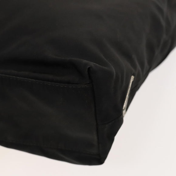 PRADA Hand Bag Nylon Black Silver Auth 118383