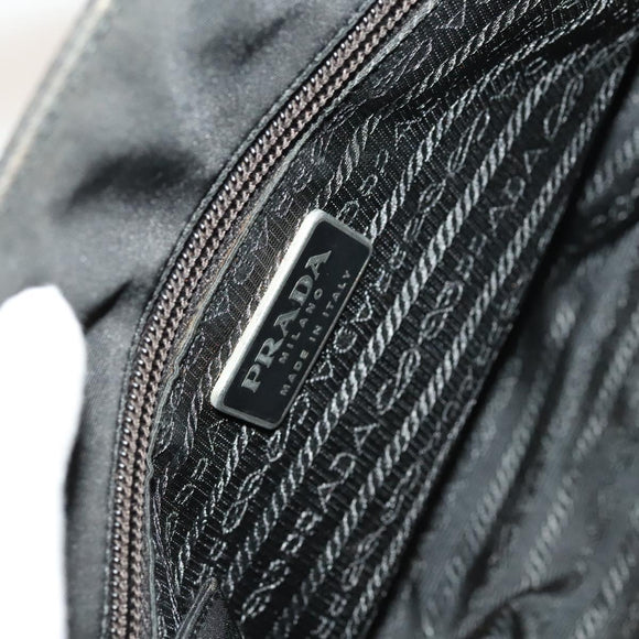 PRADA Hand Bag Nylon Black Silver Auth 118383