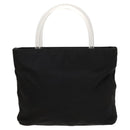 PRADA Hand Bag Nylon Black Silver Auth 118383-2