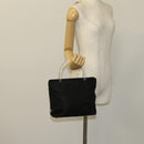 PRADA Hand Bag Nylon Black Silver Auth 118383-21