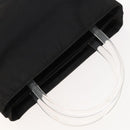 PRADA Hand Bag Nylon Black Silver Auth 118383-6