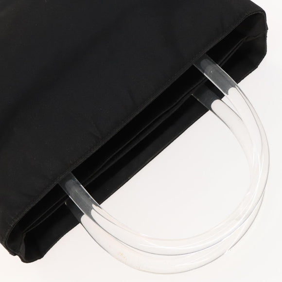 PRADA Hand Bag Nylon Black Silver Auth 118383