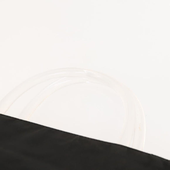 PRADA Hand Bag Nylon Black Silver Auth 118383