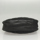 CHANEL Choco Bar Chain Shoulder Bag Nylon Black Silver CC Auth 118385-6