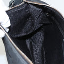 CHANEL Choco Bar Chain Shoulder Bag Nylon Black Silver CC Auth 118385-20