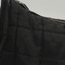 CHANEL Choco Bar Chain Shoulder Bag Nylon Black Silver CC Auth 118385-3