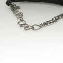 CHANEL Choco Bar Chain Shoulder Bag Nylon Black Silver CC Auth 118385-8