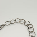 CHANEL Choco Bar Chain Shoulder Bag Nylon Black Silver CC Auth 118385-14