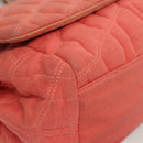 CHANEL Chain Shoulder Bag Cotton Pink Gold CC Auth 118390-9