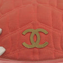CHANEL Chain Shoulder Bag Cotton Pink Gold CC Auth 118390-10