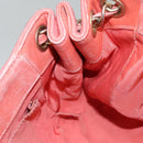 CHANEL Chain Shoulder Bag Cotton Pink Gold CC Auth 118390-19