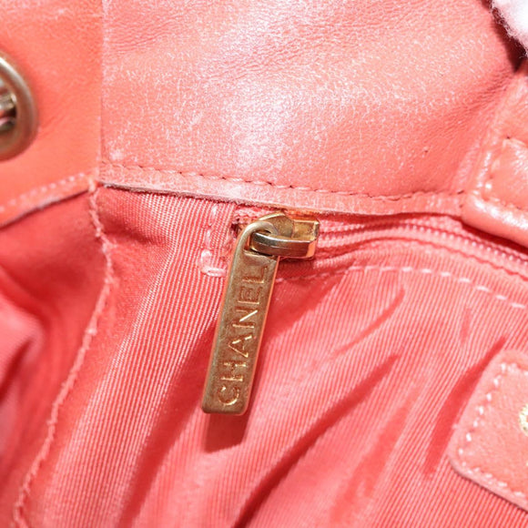 CHANEL Chain Shoulder Bag Cotton Pink Gold CC Auth 118390