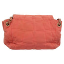CHANEL Chain Shoulder Bag Cotton Pink Gold CC Auth 118390-2