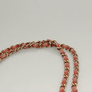 CHANEL Chain Shoulder Bag Cotton Pink Gold CC Auth 118390-8