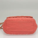 CHANEL Chain Shoulder Bag Cotton Pink Gold CC Auth 118390-5