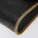 Christian Dior Honeycomb Canvas Shoulder Bag PVC Black Gold Auth 118414-9