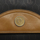 Christian Dior Honeycomb Canvas Shoulder Bag PVC Black Gold Auth 118414-17