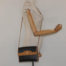 Christian Dior Honeycomb Canvas Shoulder Bag PVC Black Gold Auth 118414-21