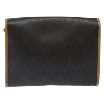 Christian Dior Honeycomb Canvas Shoulder Bag PVC Black Gold Auth 118414 - 0