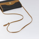 Christian Dior Honeycomb Canvas Shoulder Bag PVC Black Gold Auth 118414-7